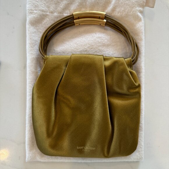 NWT Saint Laurent Mini Pochon Bag in New Jungle - Picture 9 of 10